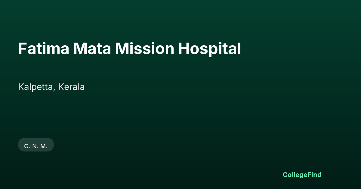 fatima mata mission hospital
