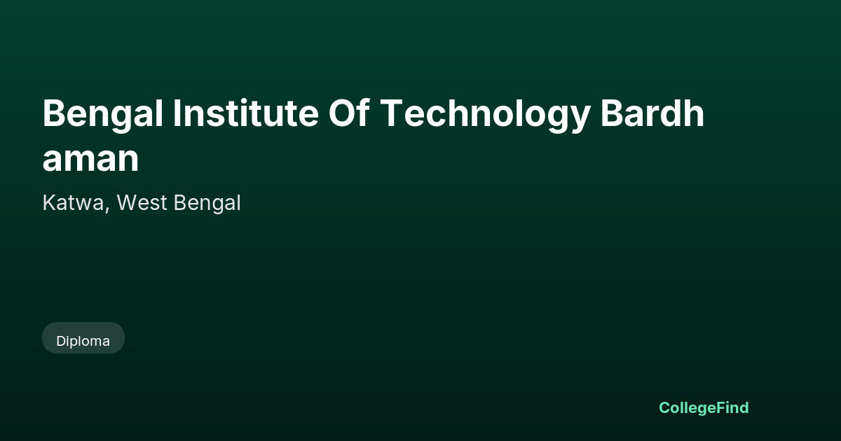 bengal institute of technology bardhaman