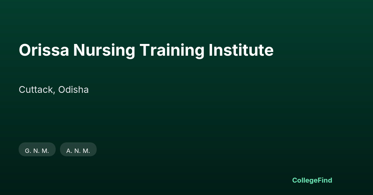 orissa nursing training institute