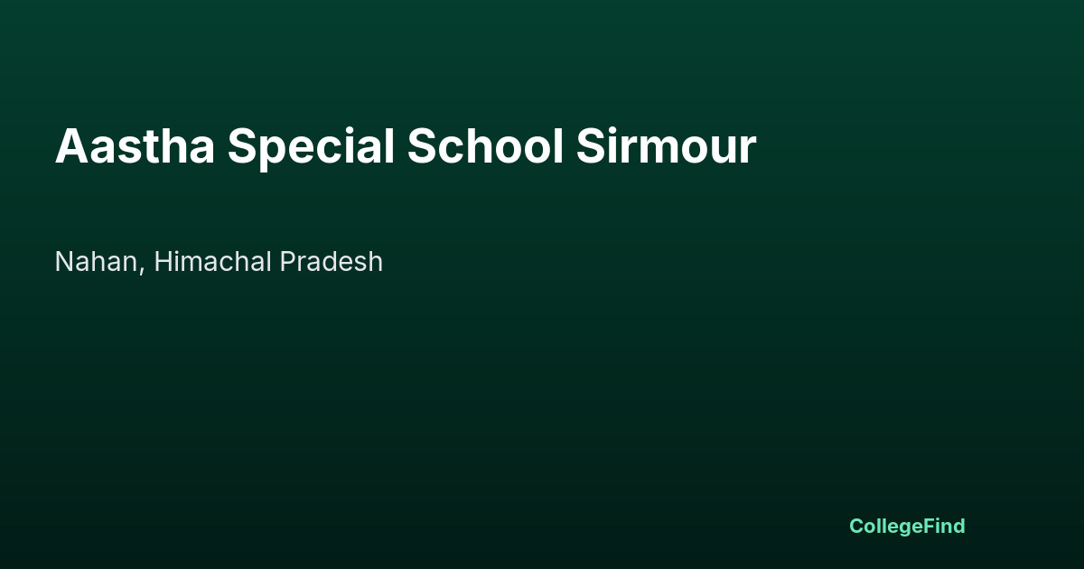 aastha special school sirmour
