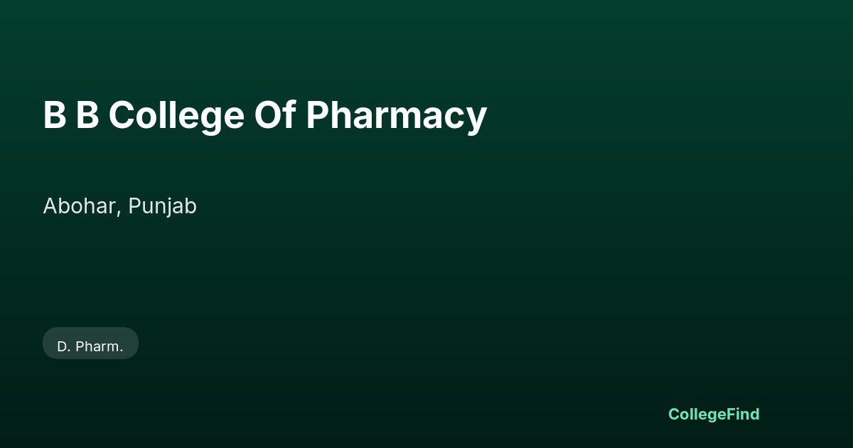 b b college of pharmacy