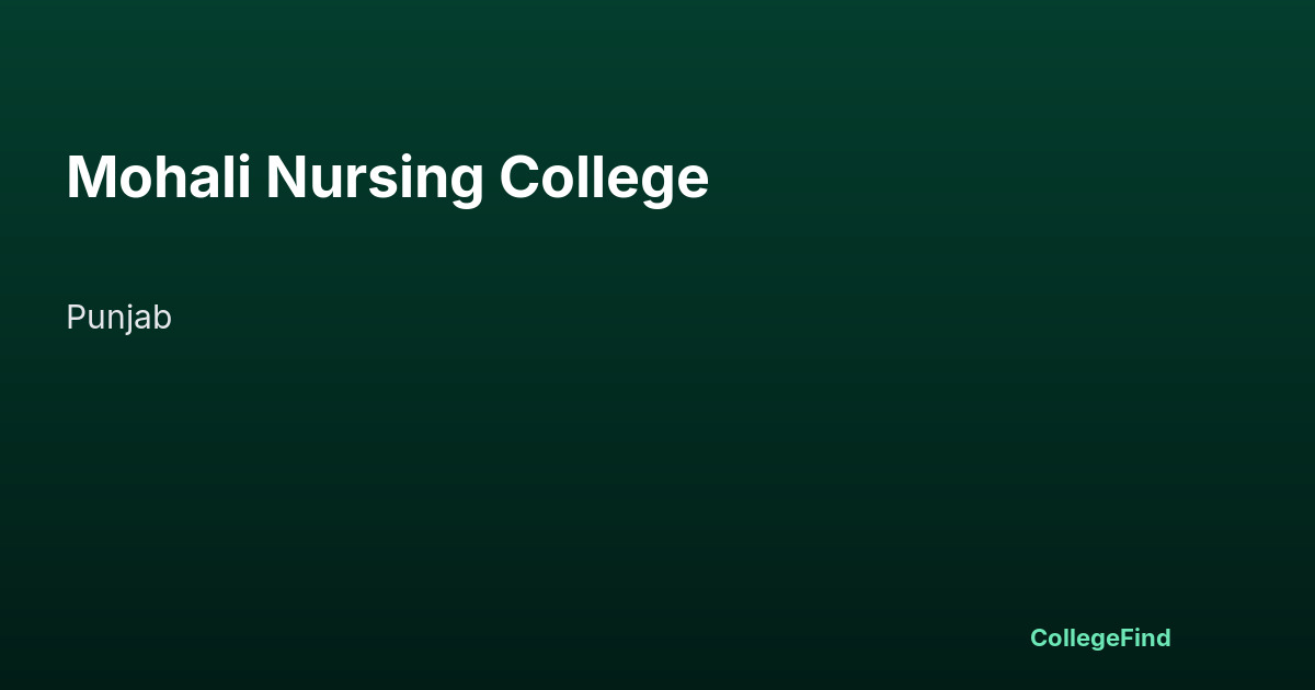 mohali nursing college