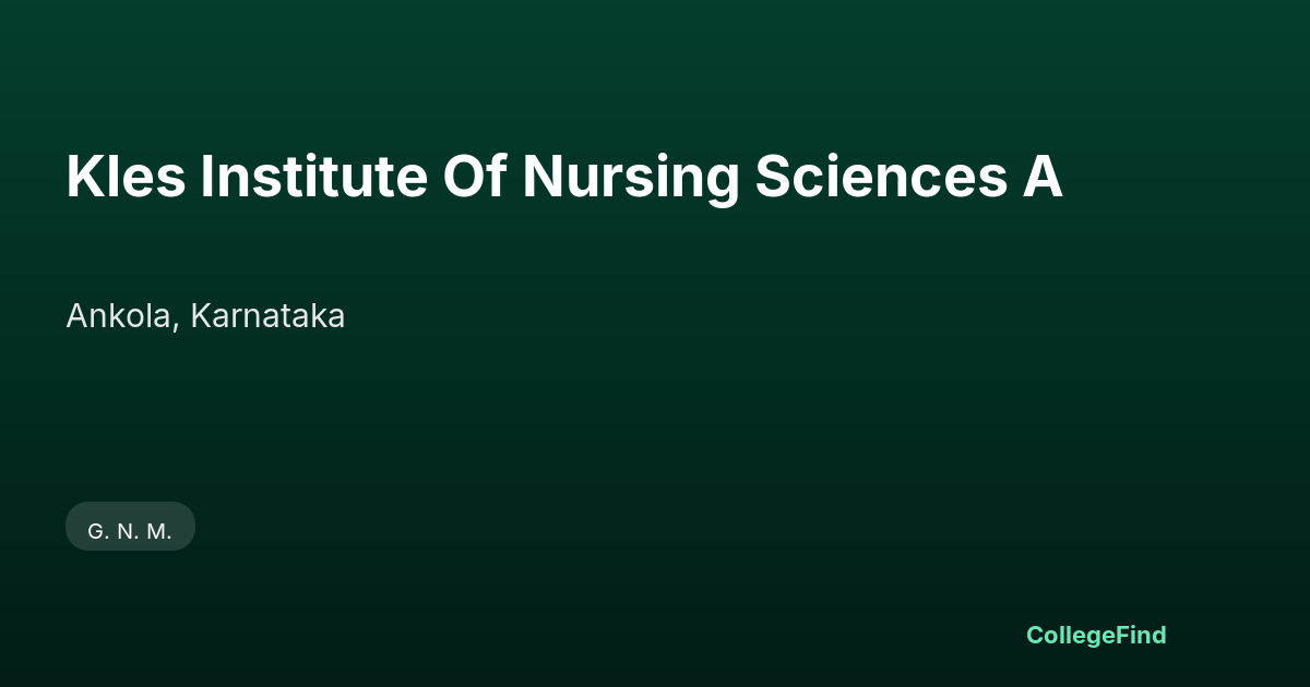 kles institute of nursing sciences a