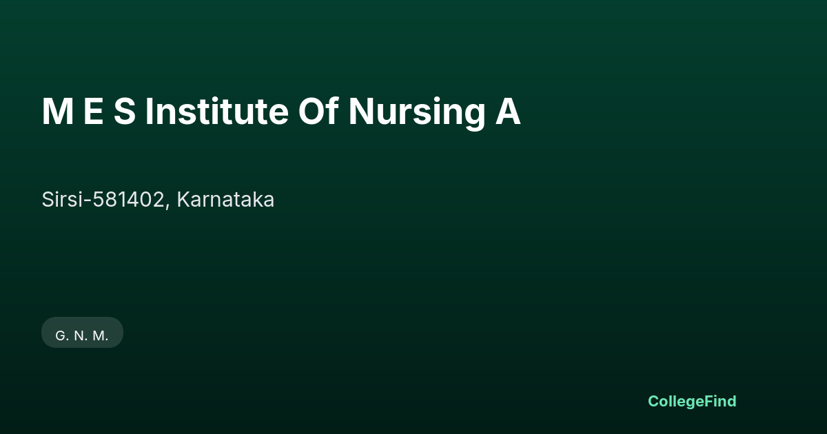 m e s institute of nursing a