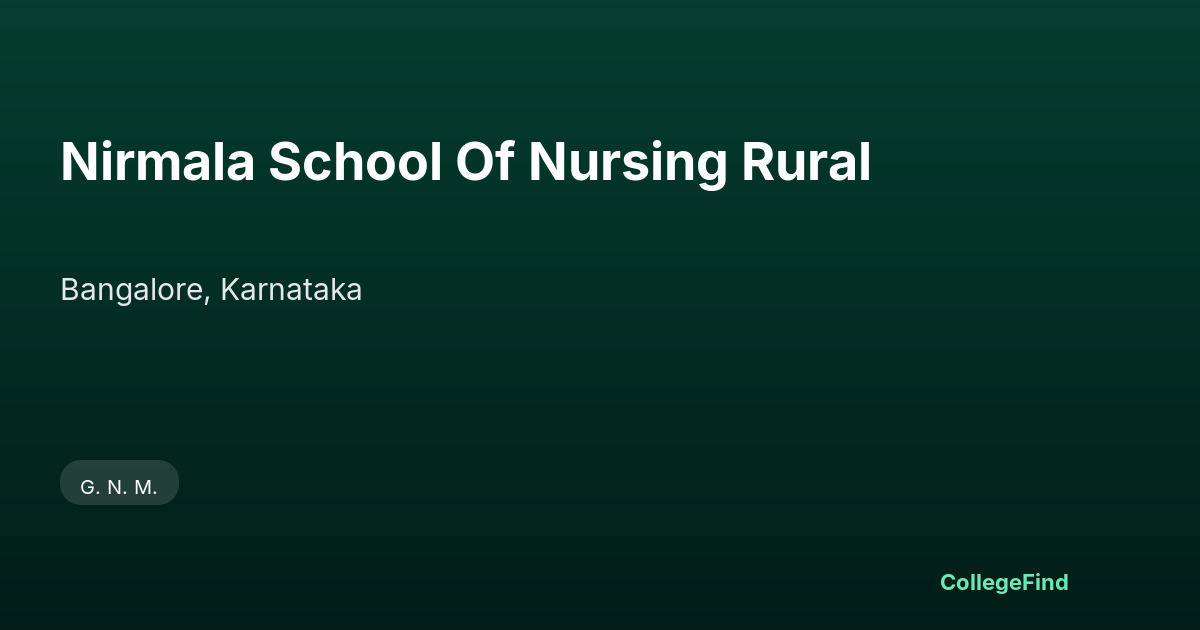 nirmala school of nursing rural