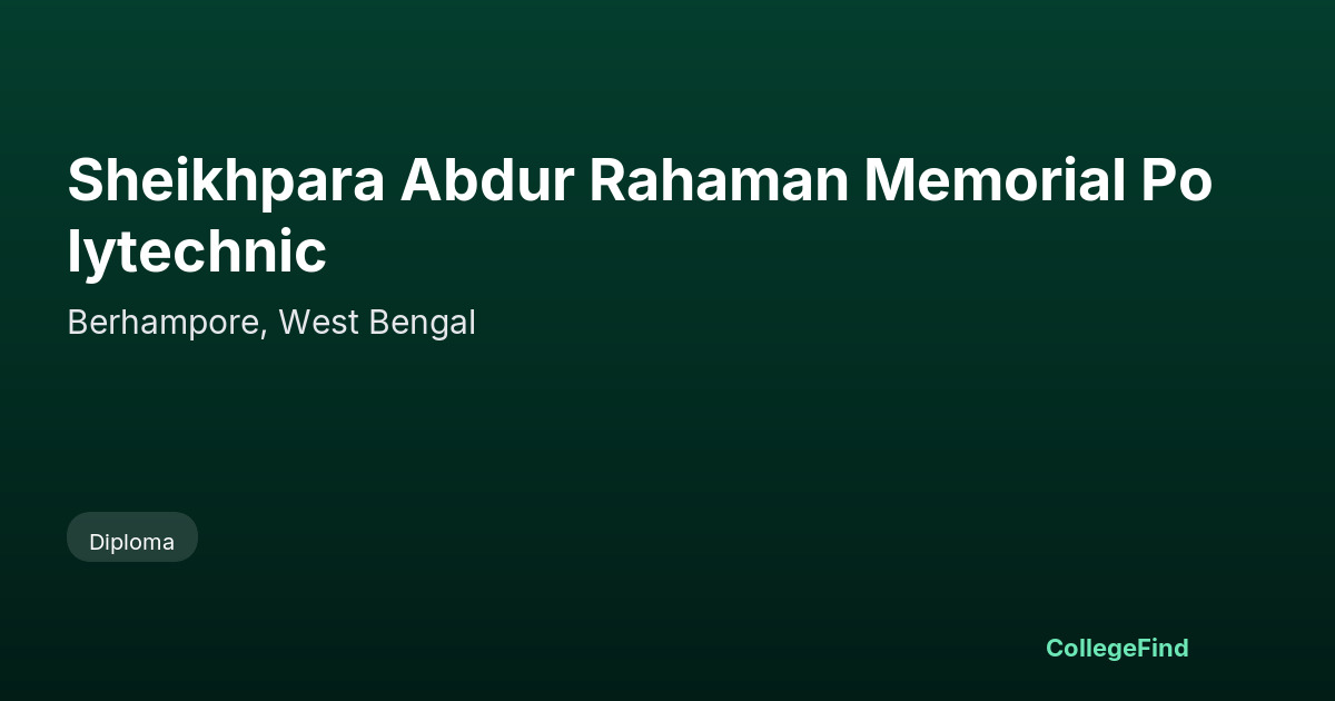 sheikhpara abdur rahaman memorial polytechnic