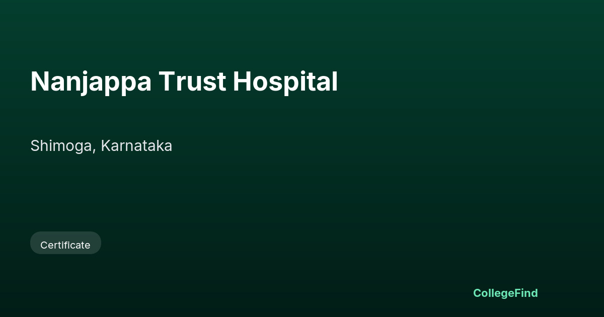 nanjappa trust hospital