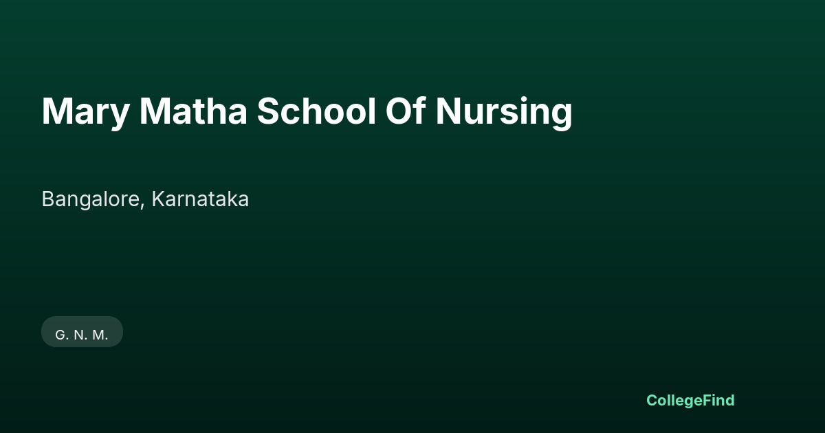 mary matha school of nursing