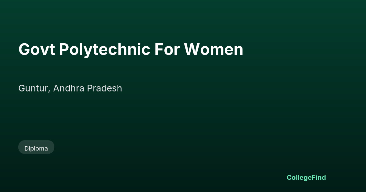 govt polytechnic for women