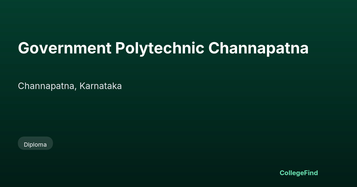 government polytechnic channapatna