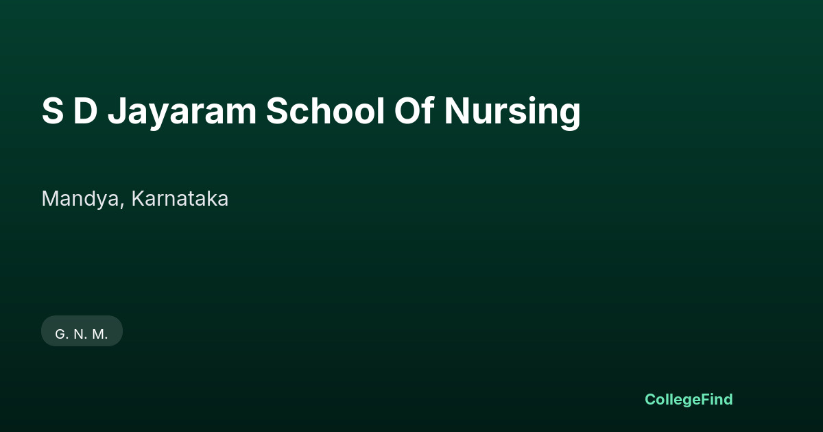 s d jayaram school of nursing