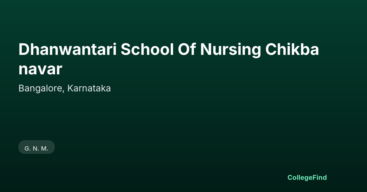 dhanwantari school of nursing chikbanavar