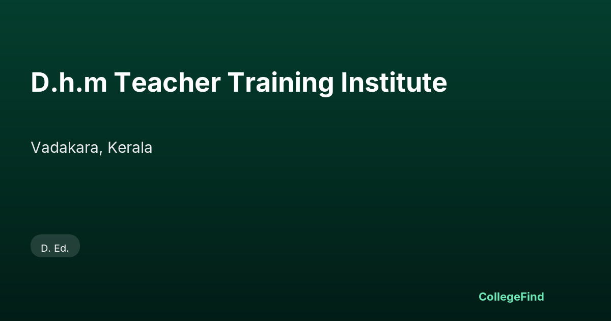d.h.m teacher training institute