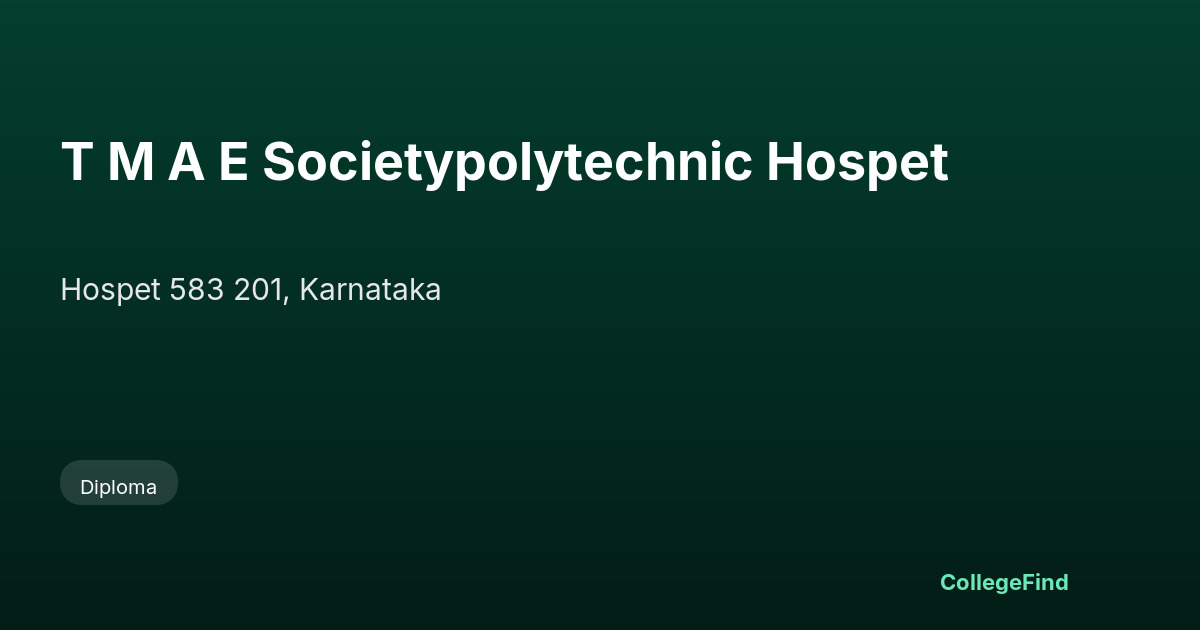 t m a e societypolytechnic hospet