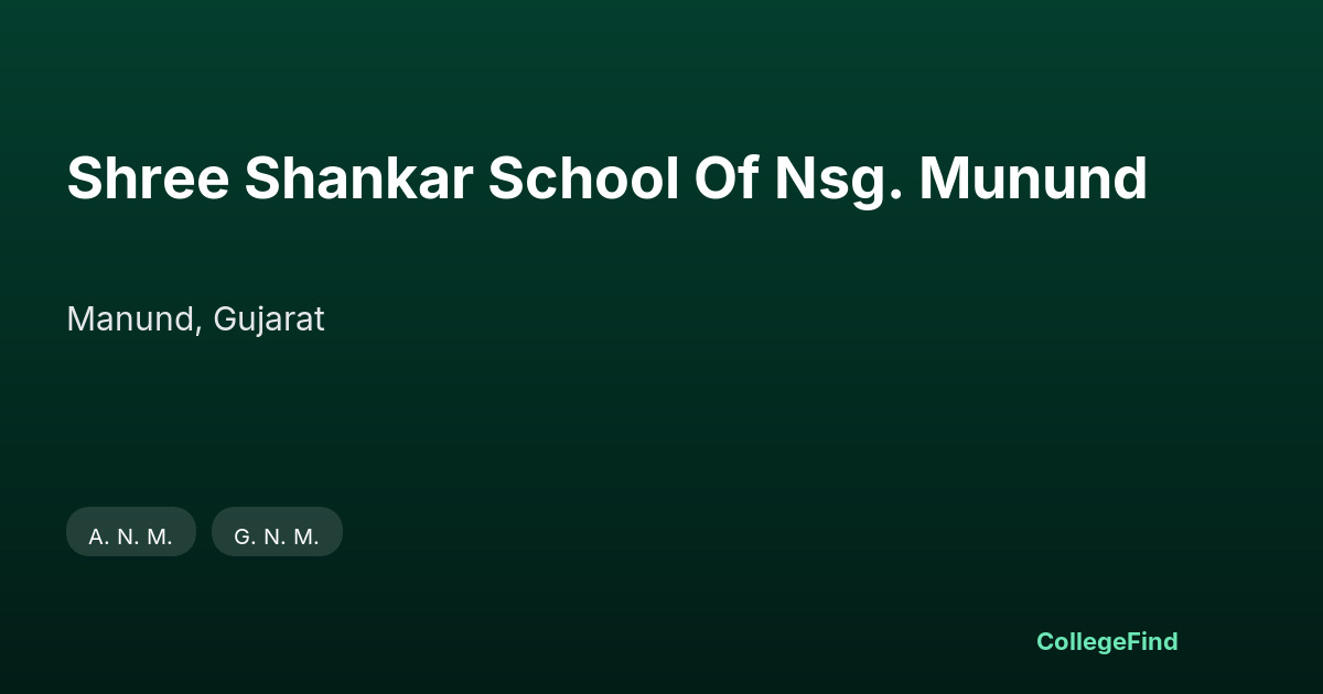 shree shankar school of nsg. munund