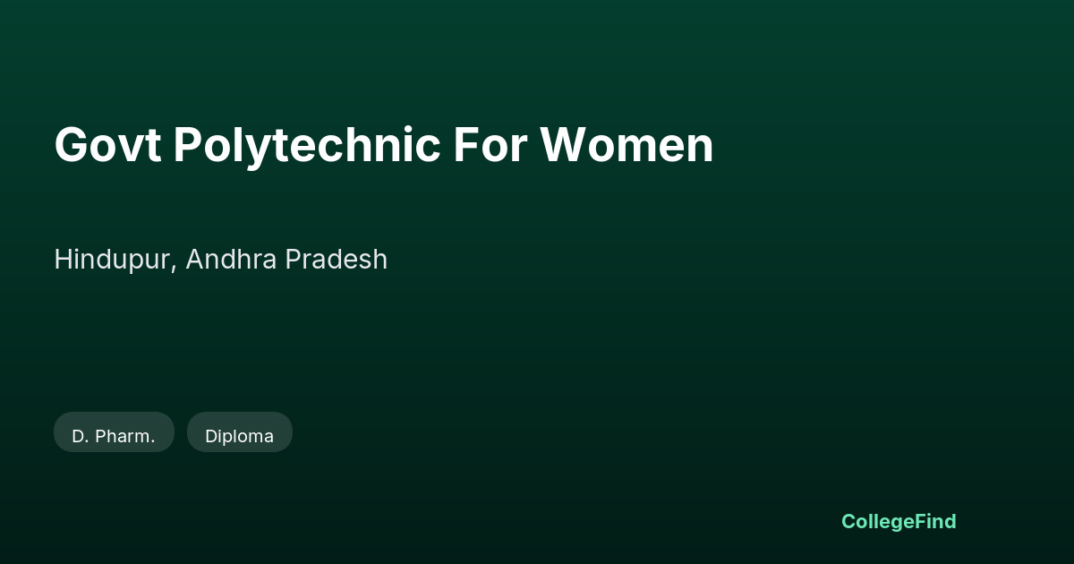 govt polytechnic for women