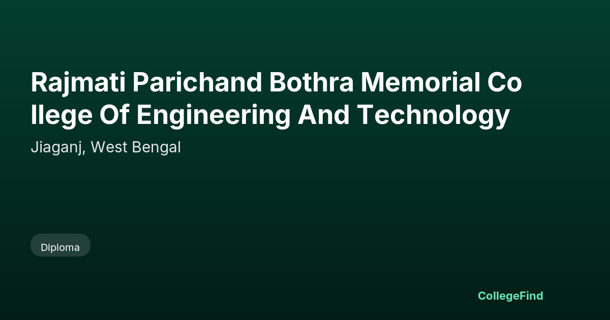 rajmati parichand bothra memorial college of engineering and technology