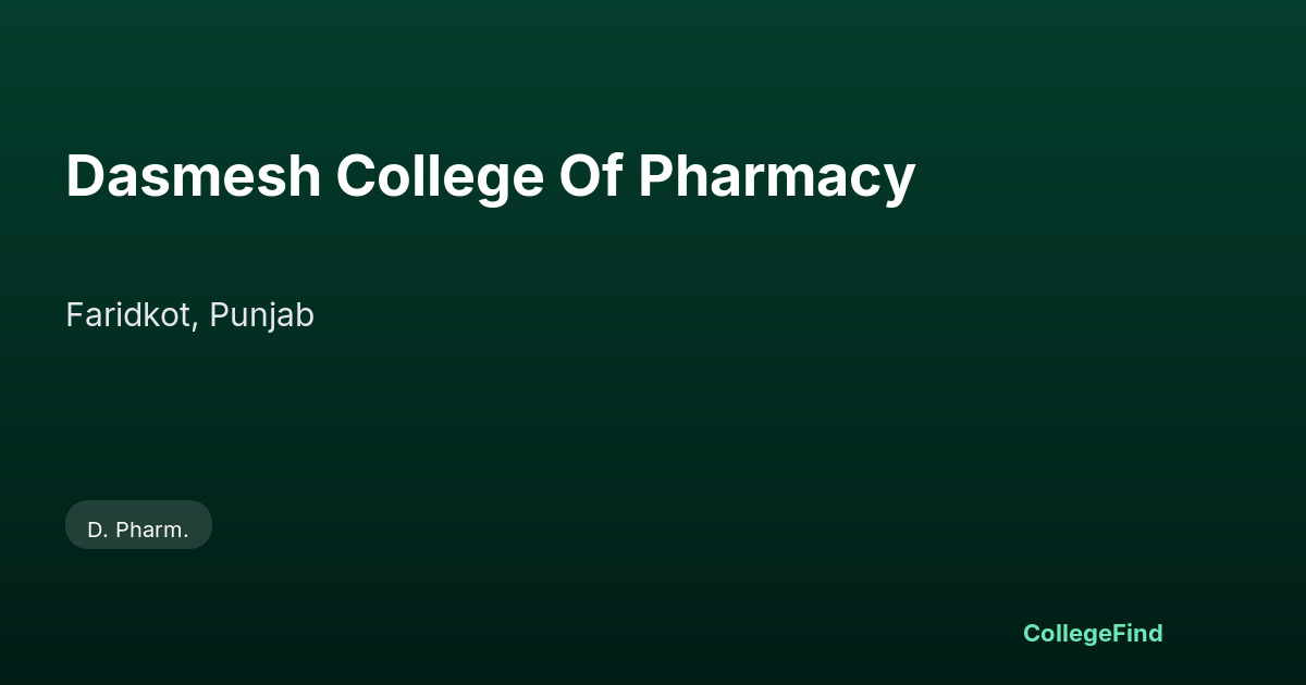 dasmesh college of pharmacy