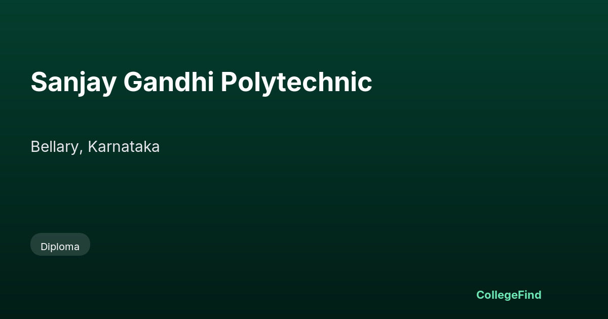 sanjay gandhi polytechnic