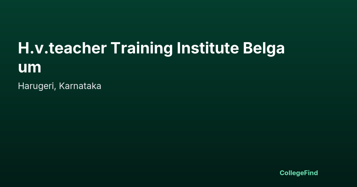 h.v.teacher training institute belgaum