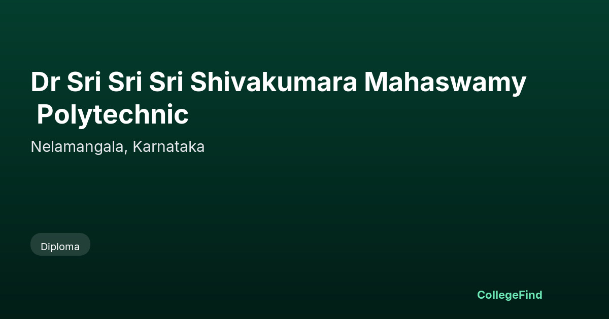 dr sri sri sri shivakumara mahaswamy polytechnic