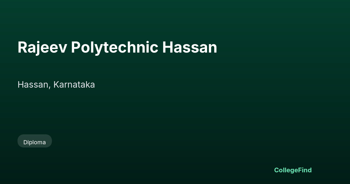rajeev polytechnic hassan