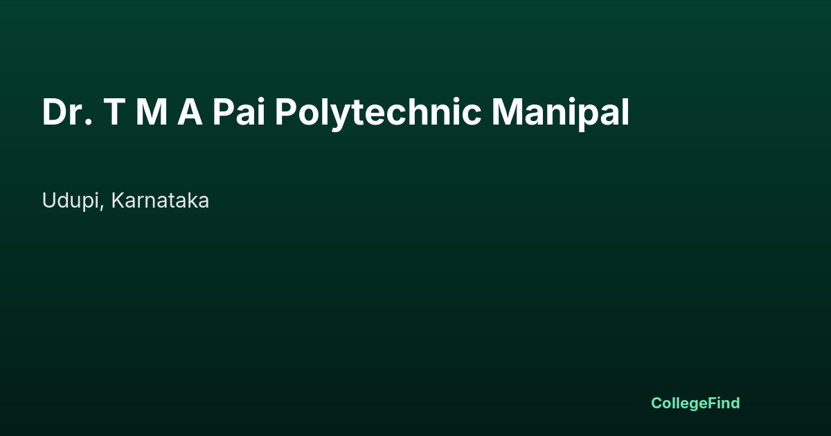 dr. t m a pai polytechnic manipal