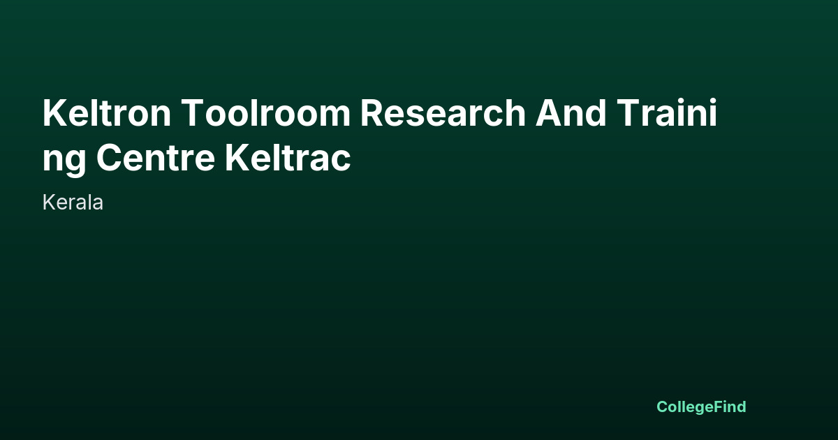 keltron toolroom research and training centre keltrac