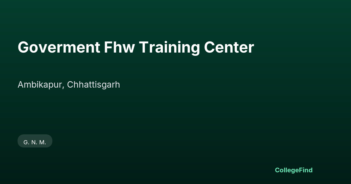 goverment fhw training center
