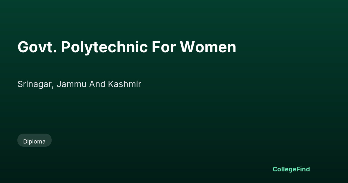 govt. polytechnic for women