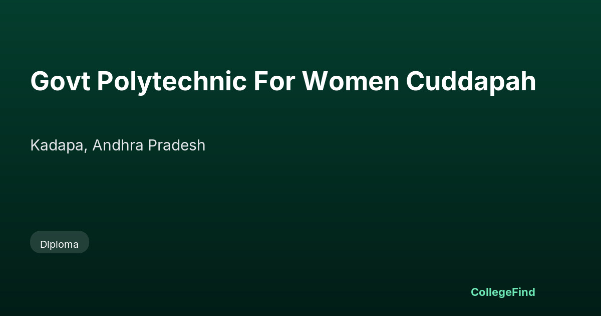 govt polytechnic for women cuddapah