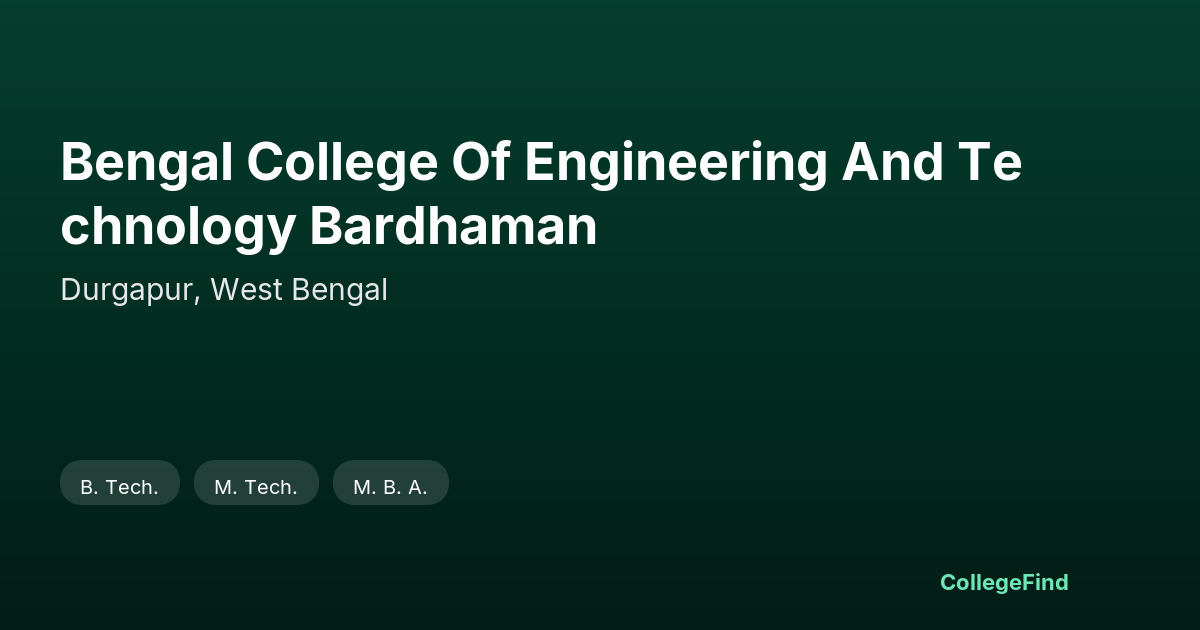 bengal college of engineering and technology bardhaman