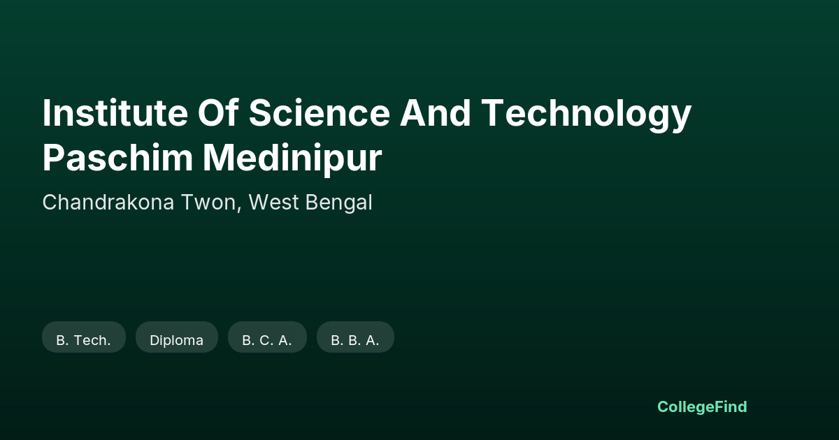 institute of science and technology paschim medinipur