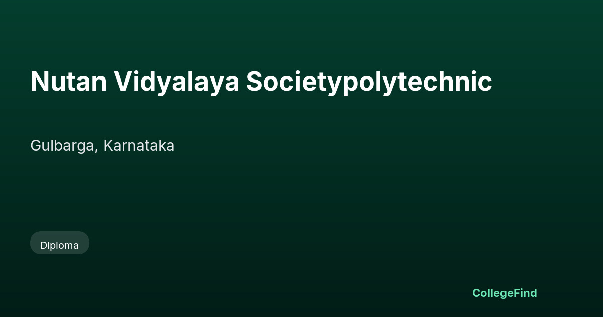 nutan vidyalaya societypolytechnic