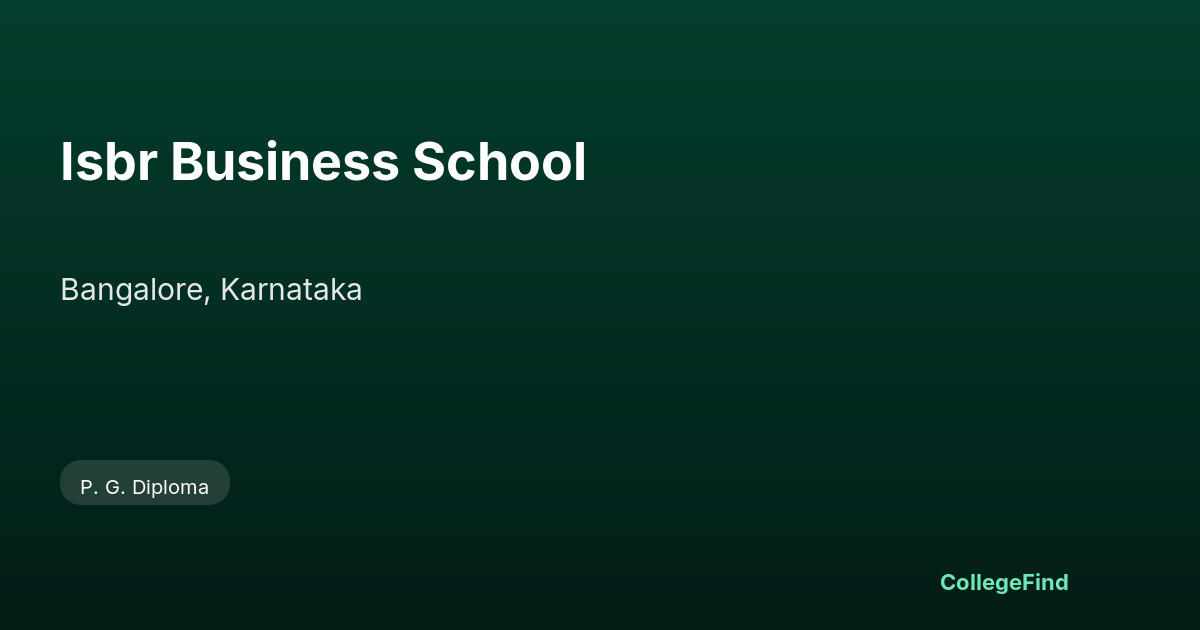isbr business school