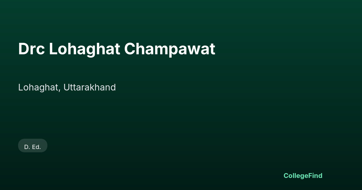 drc lohaghat champawat