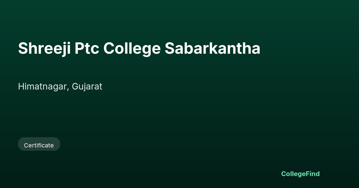 shreeji ptc college sabarkantha
