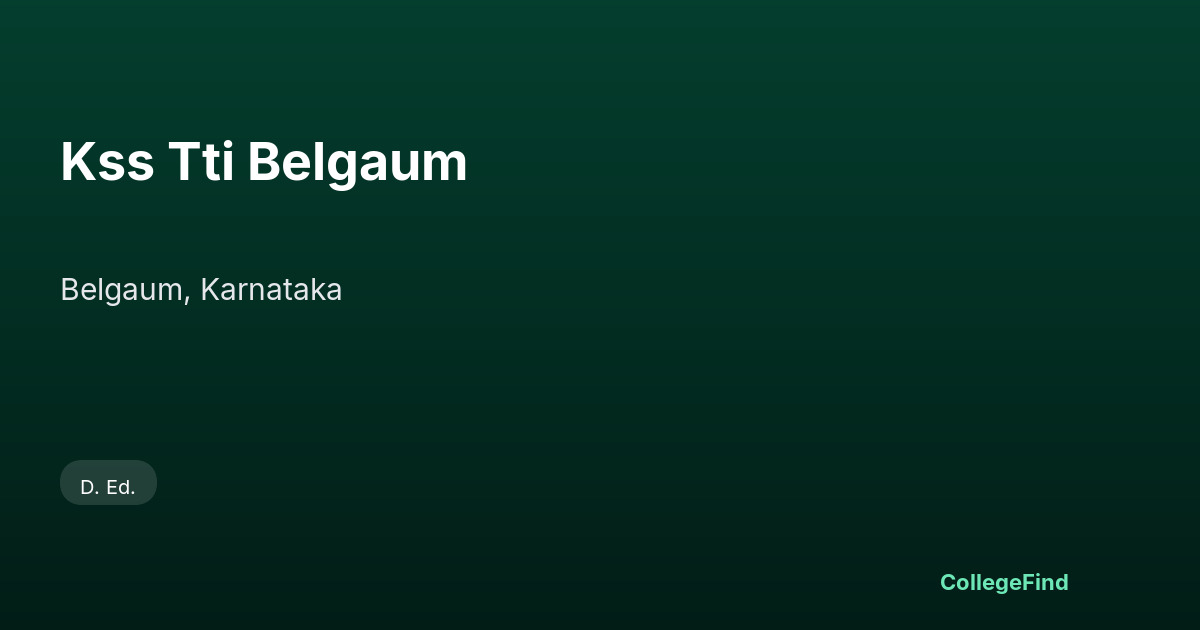 kss tti belgaum