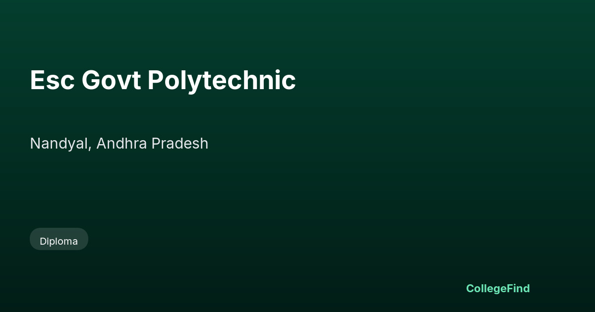 esc govt polytechnic