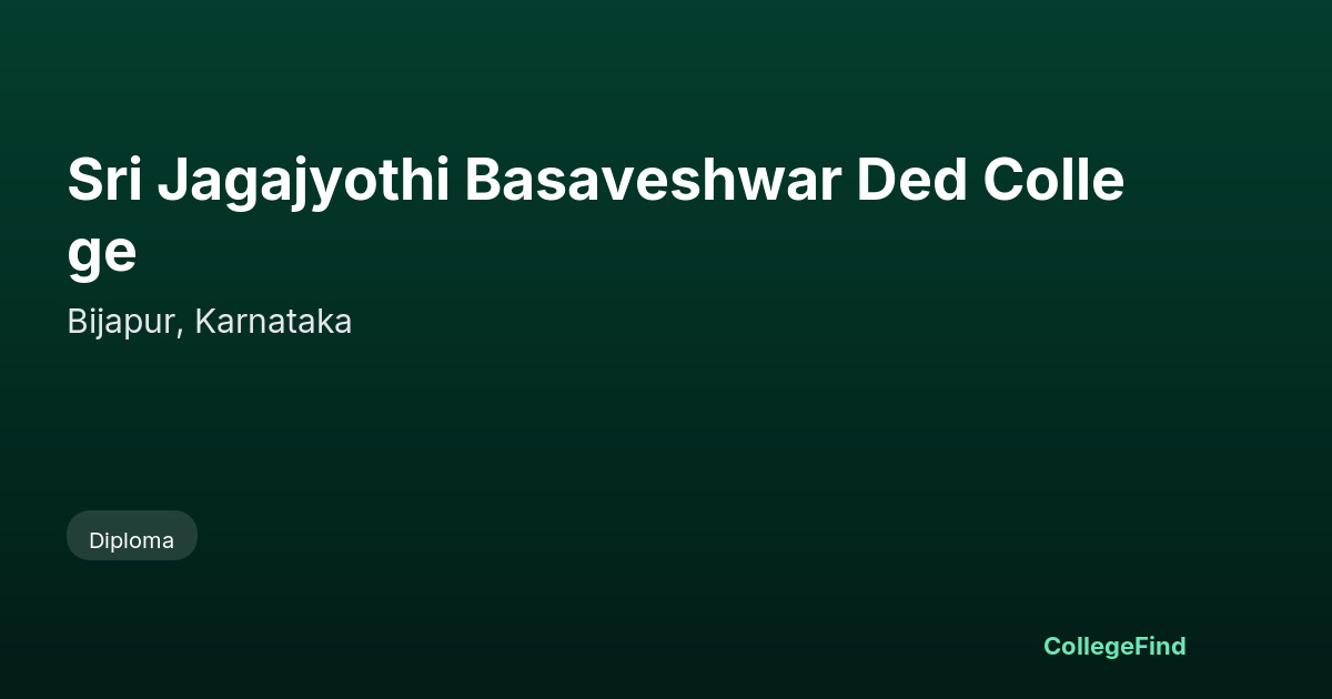 sri jagajyothi basaveshwar ded college