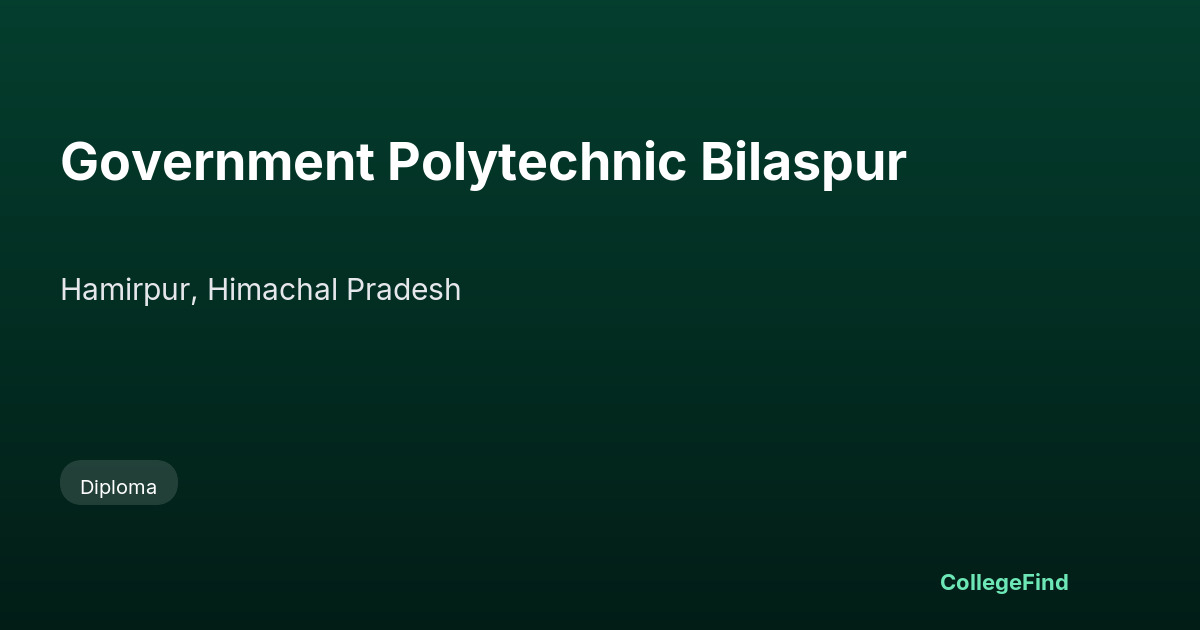 government polytechnic bilaspur