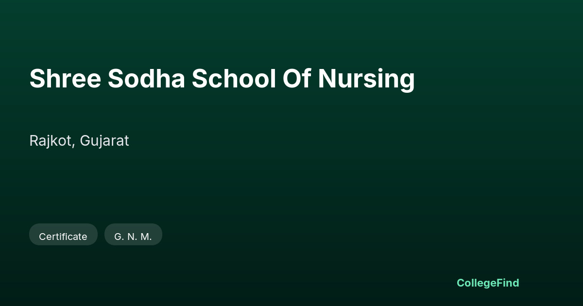 shree sodha school of nursing