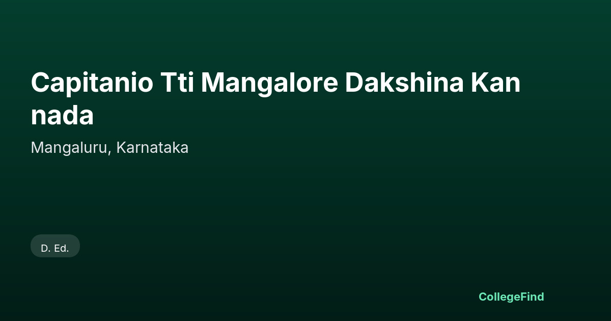 capitanio tti mangalore dakshina kannada