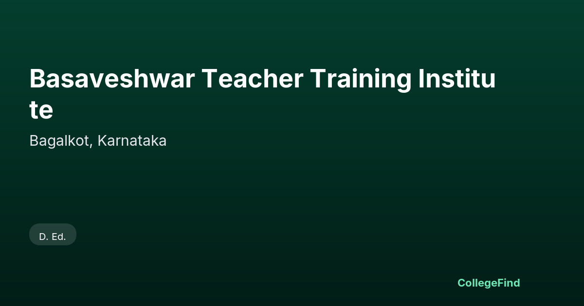 basaveshwar teacher training institute