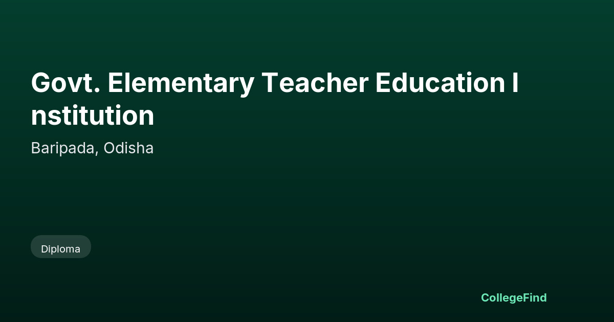 govt. elementary teacher education institution
