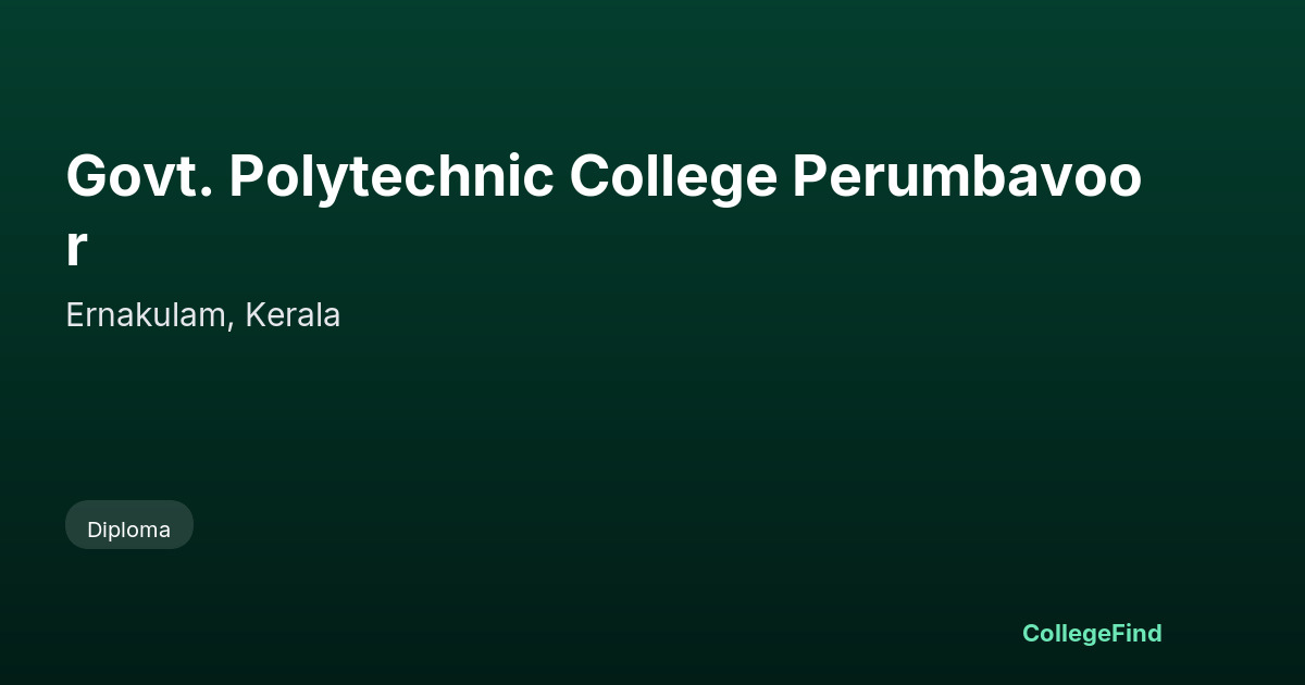govt. polytechnic college perumbavoor