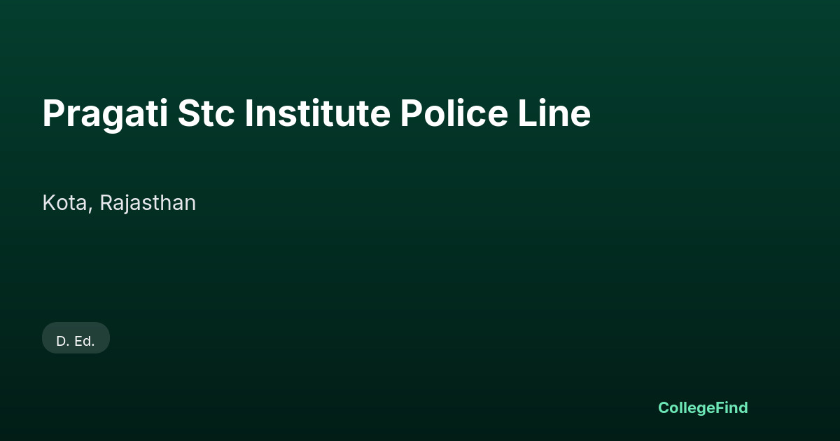 pragati stc institute police line