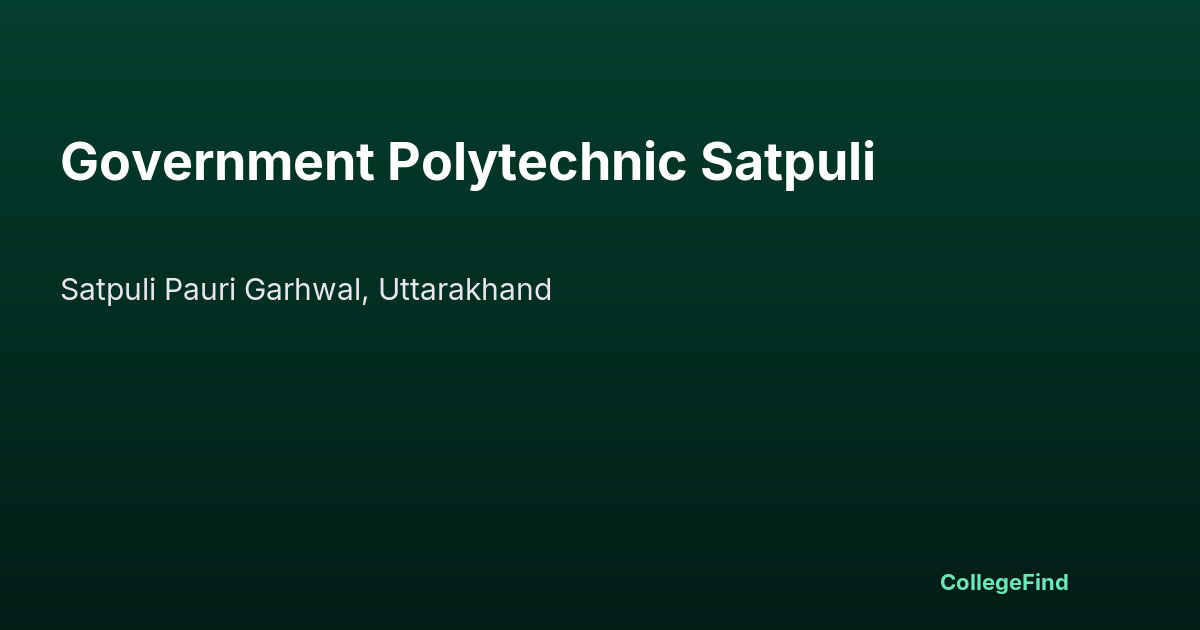 government polytechnic satpuli