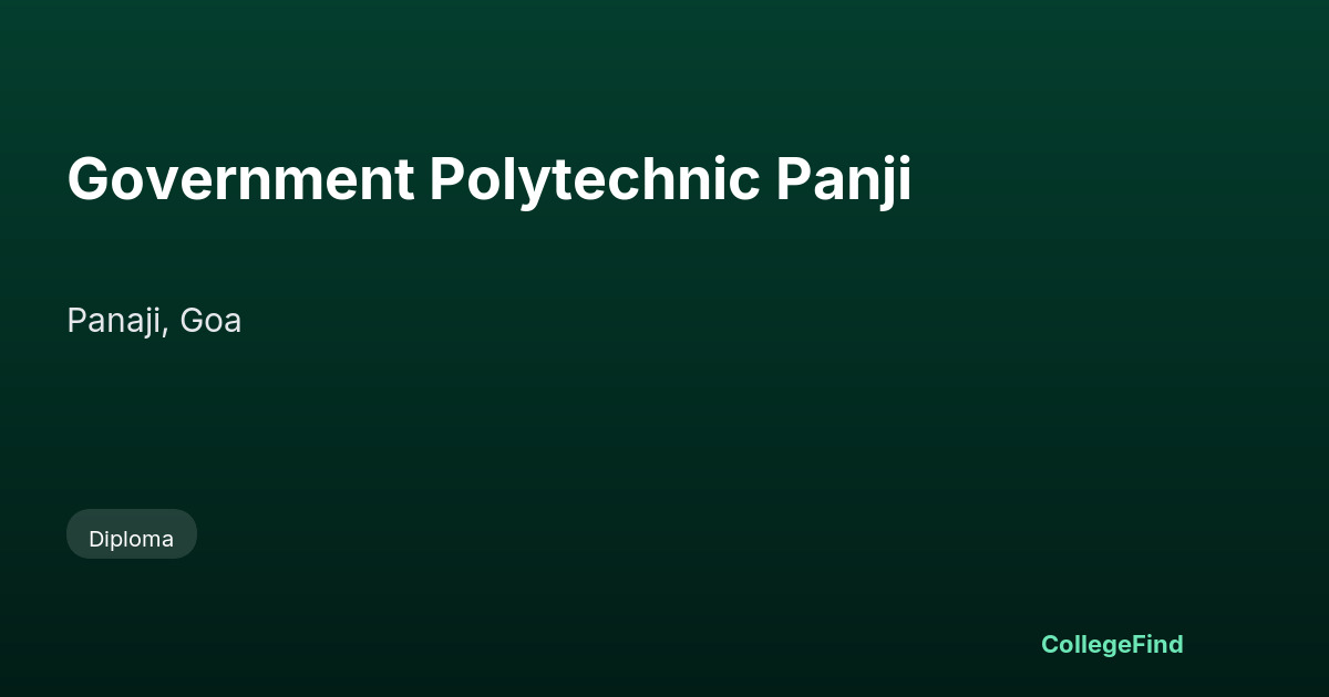 government polytechnic panji