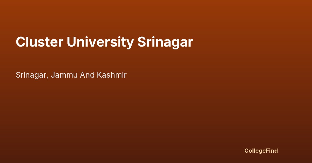 cluster university srinagar